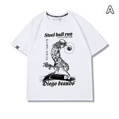 人気キャラ プリント トップス コミックアート 4タイプのフロントプリントデザイン ユニセックス 半袖 Ｔシャツ
