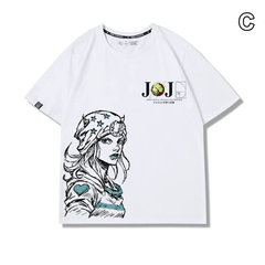 人気キャラ プリント トップス コミックアート 4タイプのフロントプリントデザイン ユニセックス 半袖 Ｔシャツ