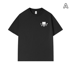 人気キャラ プリント トップス ミニキャラクター 5タイプの胸元ワンポイントデザイン ユニセックス 半袖 Ｔシャツ