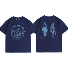 人気キャラ プリント トップス ウエスタンエンブレム 両面プリントデザイン ユニセックス 半袖 Ｔシャツ