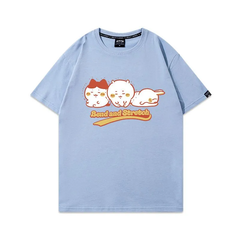 人気キャラ プリント トップス ストレッチポーズ トリオプリント ユニセックス 半袖Ｔシャツ