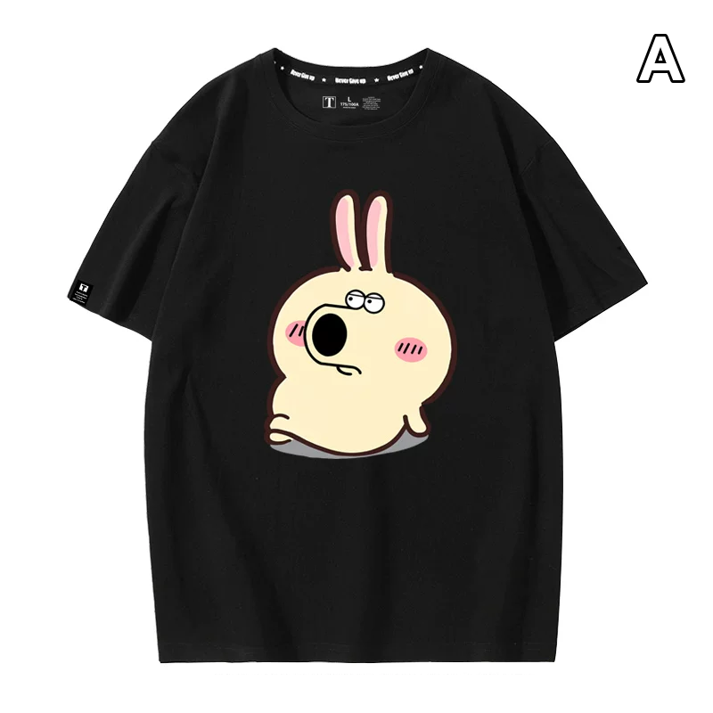 人気キャラ プリント トップス コミカルフェイス ミックスプリント ユニセックス 半袖Ｔシャツ