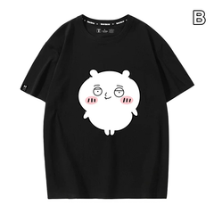 人気キャラ プリント トップス コミカルフェイス ミックスプリント ユニセックス 半袖Ｔシャツ