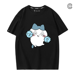 人気キャラ プリント トップス コミカルフェイス ミックスプリント ユニセックス 半袖Ｔシャツ